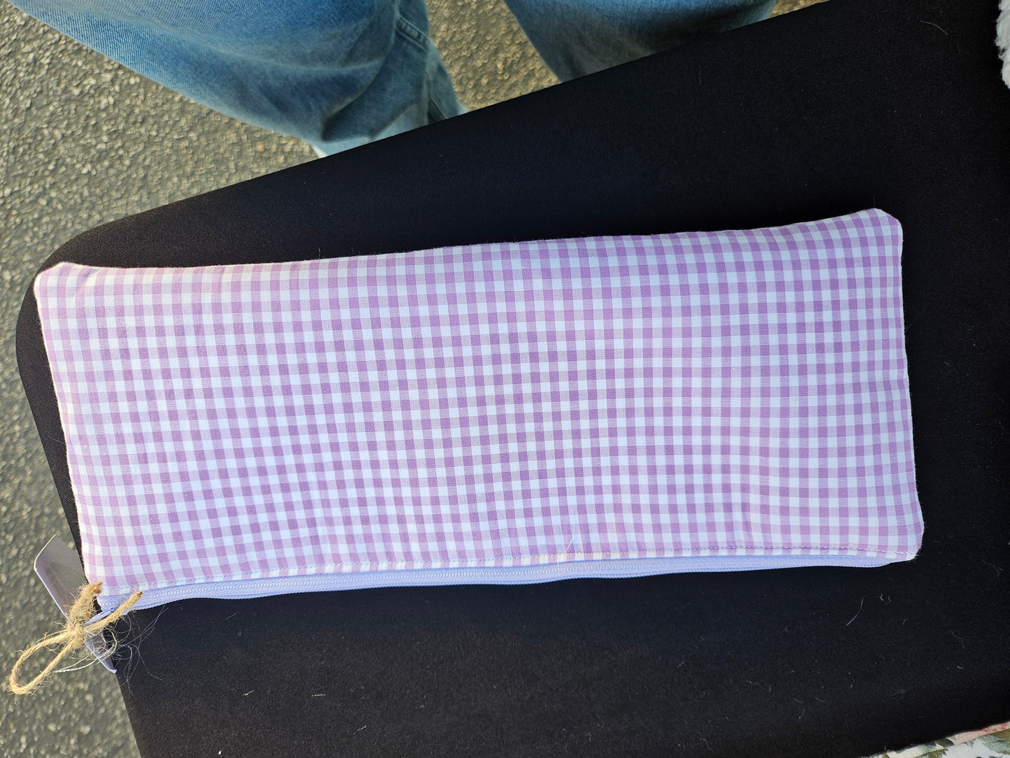 Long Purple Plaid Pouch