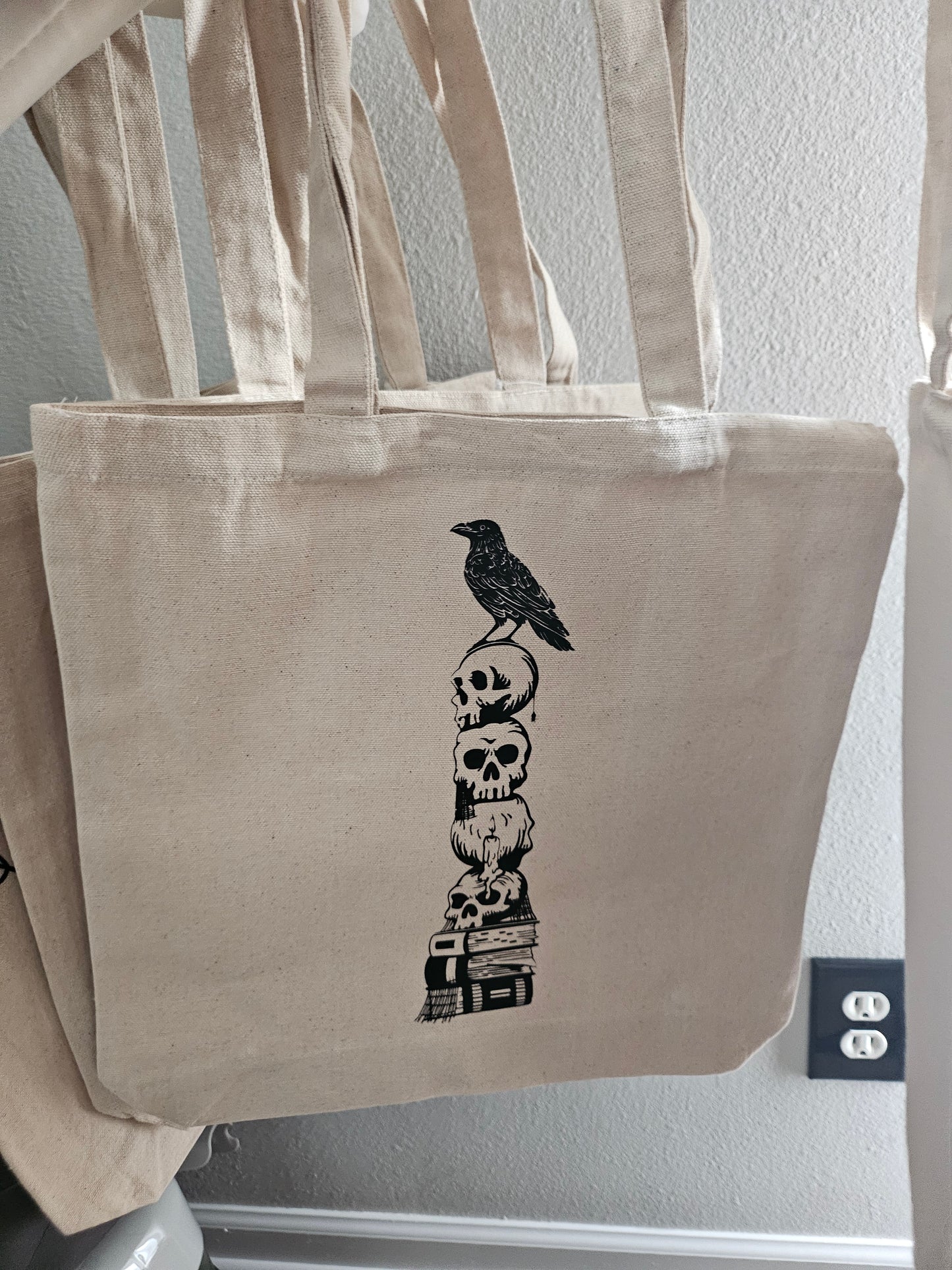 Skulls/Crow Tote Bag