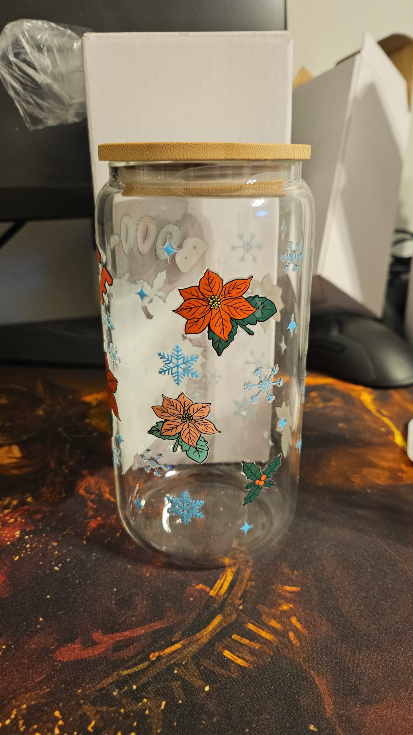 Booo-Jee Christmas Ghost Glass Tumbler - Perfect for Your Holiday Drinks - Drinkware, Bottle