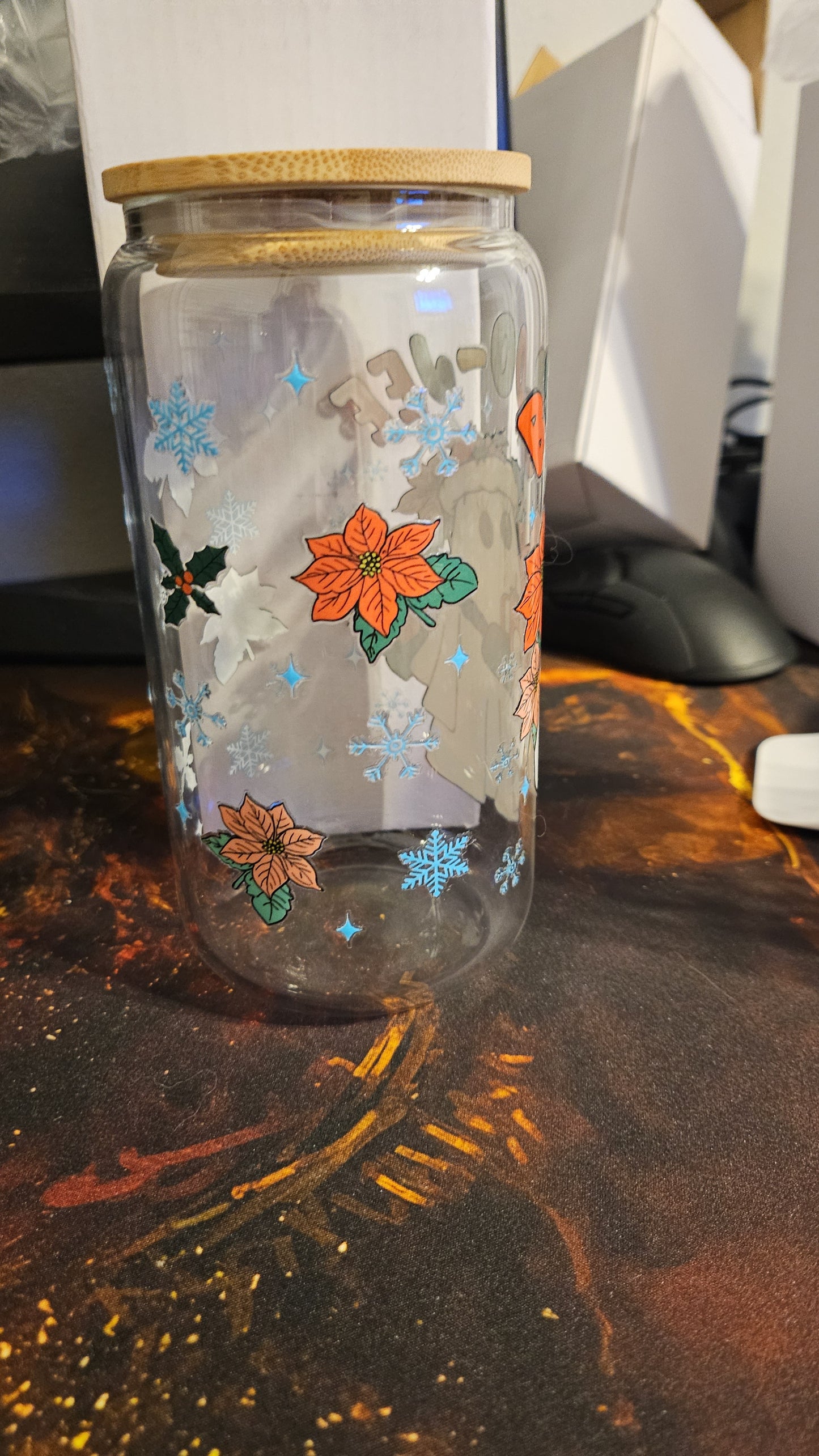 Booo-Jee Christmas Ghost Glass Tumbler - Perfect for Your Holiday Drinks - Drinkware, Bottle