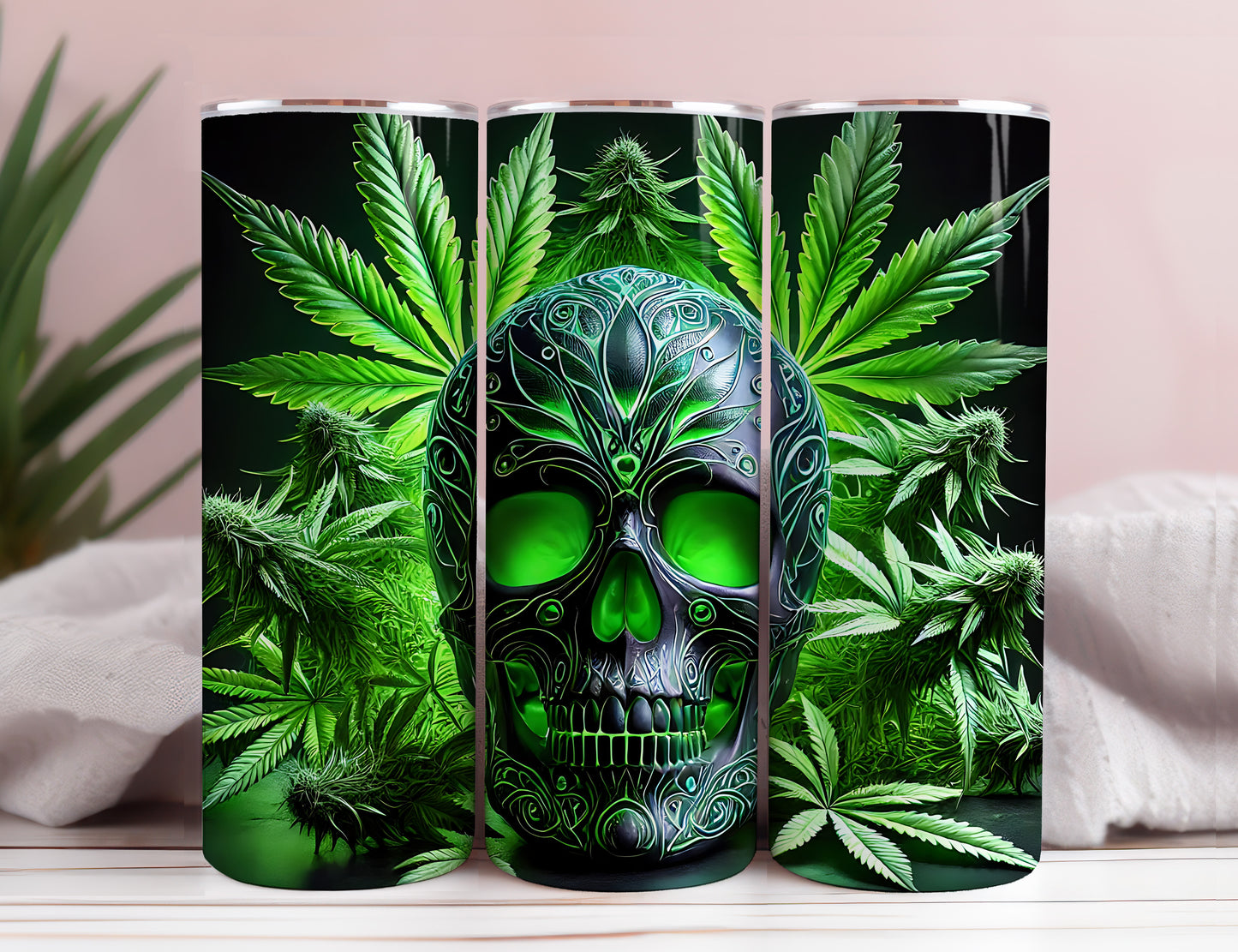 Marijuana Skull Tumbler