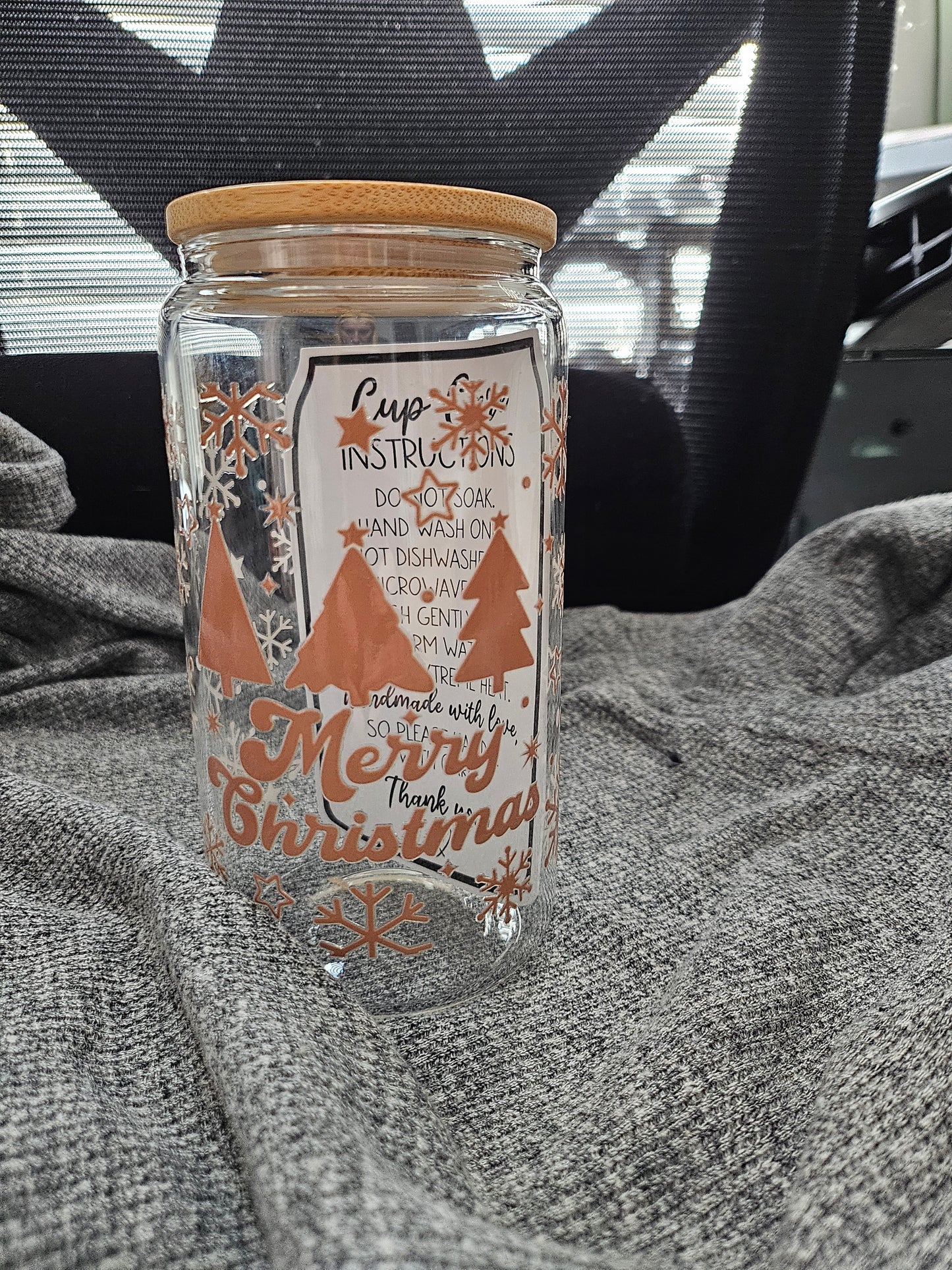 Gold Merry Christmas Glass Tumbler