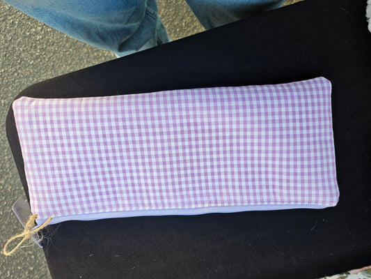 Long Purple Plaid Pouch