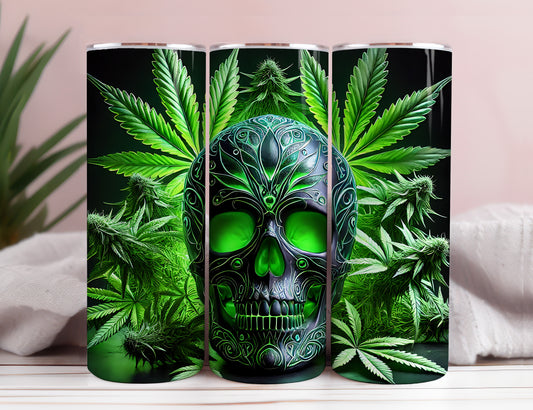 Marijuana Skull Tumbler