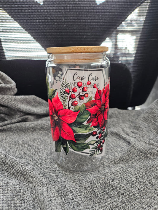 Poinsettia Glass Tumbler