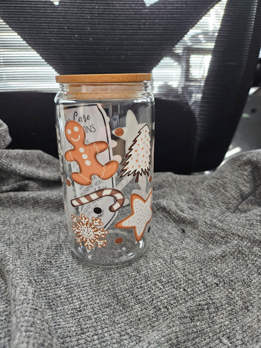 Christmas Frosted Cookies Glass Tumbler