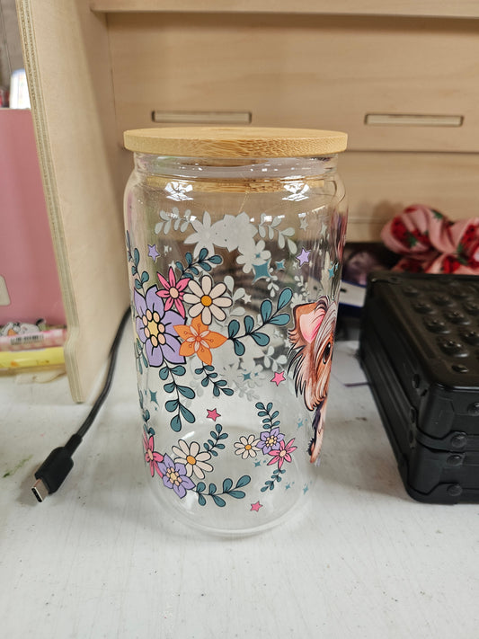 Yorkie glass tumbler